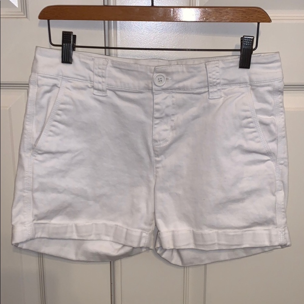 White DKNY Denim Shorts